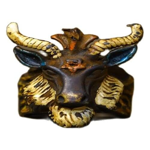 Early collection of Nepalese copper tire pure hand painted ring