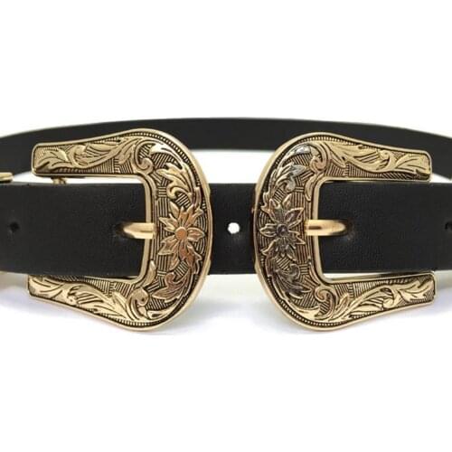 Luxury Women Belt Vintage Faux Leather Two Buckles Waist Band Jeans Dress Pants Accessories ремень женский