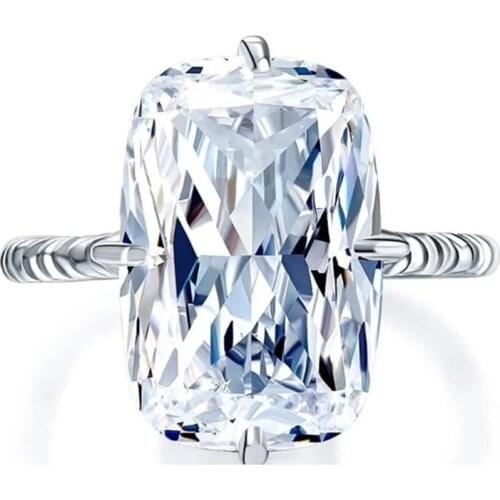 Luxury 925 Sterling Silver Big Zircon Stone Rings for Women Girls Dazzling Transparent AAAAA CZ Bridal Wedding Fashion Jewelry