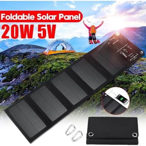 16W/20W 5V Folding Solar Panel USB Output Foldable Solar Power Cells Charger Portable Solar Panel For Cell Phone Camping Outdoor