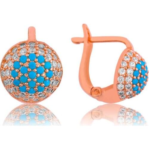 Tevuli 925 Sterling Silver Blue Round Earrings