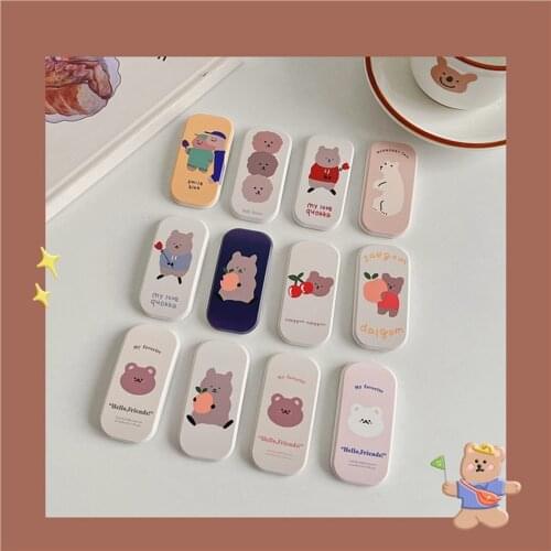 Universal cute bear avocado peach foldable stand holder expanding mobile phone bracket for iPhone Redmi Xiaomi Huawei Samsung