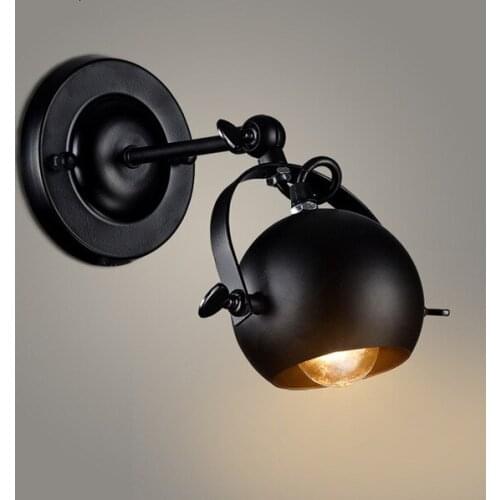 Vintage Iron Wall Lamp Spotlight Wall Sconce Black For Home Lustre Led Light Fixtures bathroom light