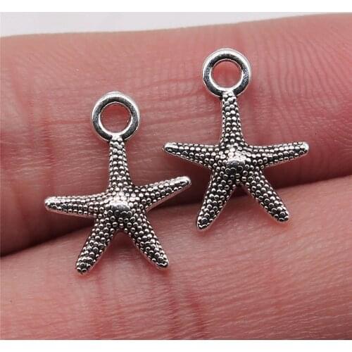 WYSIWYG 20pcs Charms Starfish Diy Jewelry Findings Antique Silver Color 13x16mm Starfish Charms