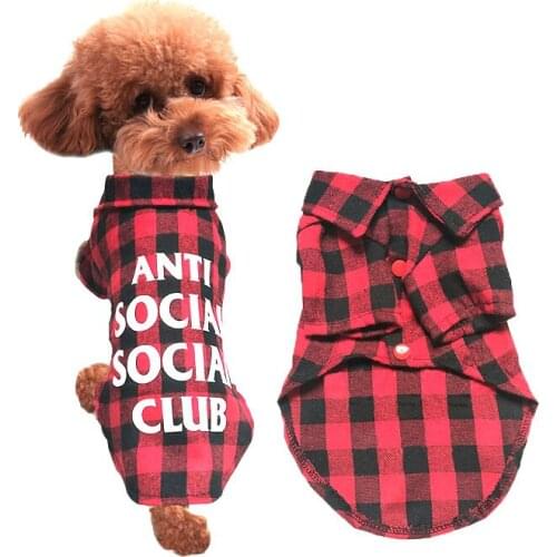 Winter Pet Dog Warm Coat Thickened Vest Jacket For Dogs Cats Clothing Chihuahua Clothes Dog Pets Costume Thickened Plaid Shirt