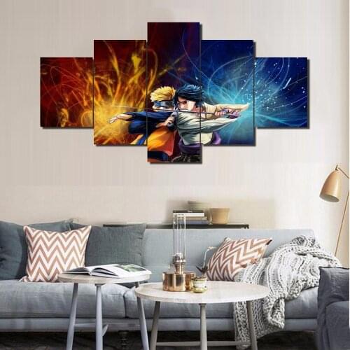 5 Panel Japan Anime Characters Pictures Wall Art Home Decor Modular Posters Canvas HD Printed Paintings Living Room Decoration