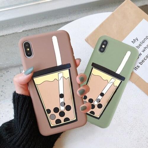 Cartoon Drink Cup TPU Case For Samsung Galaxy A01 Core A10 A20E A30S A40 A50 A60 A70 A80 A90 5G Silicon Milk Tea Phone Cover