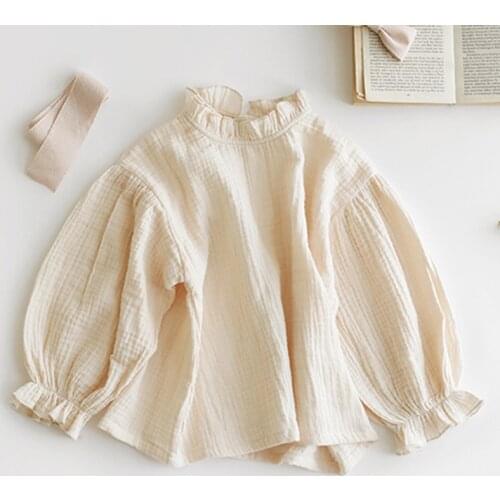 Baby Girl Pure Color Shirt New Spring Kids Girl Long Sleeve Shirt Infant Autumn Baby Girl Newborn Shirt Clothes