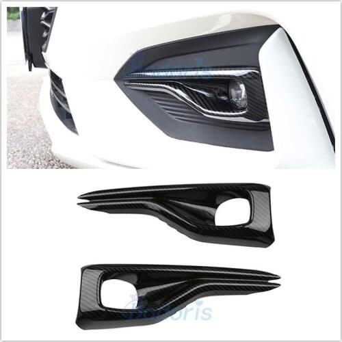 For Ford Focus 2019 2020 Mk4 Sedan Hatchback Carbon Fiber Look Front Fog Lamp Light Cover Foglight Protector Stikcer Accessories