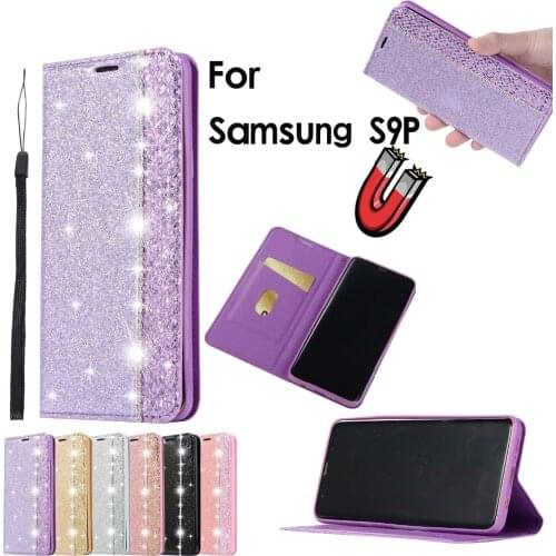 For Samsung S9 S8+Plus S7 Edge Note 9 8 Flip Case Diamond Jewelled Bling PU Leather TPU Shockproof Rhinestone Cover Coque Funda