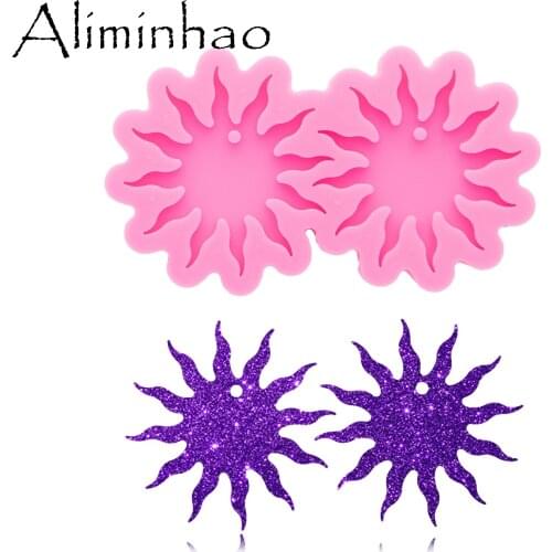 DY0884 Glossy Shiny Sun flower Mold, Silicone Mould for Resin Earrings, for epoxy resin jewellery making Necklaces