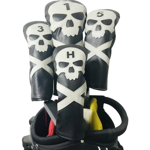 Golf Skull Driver Fairway Wood Hybrid Cover Headcover Waterproof Golf Club Head Cover Protector Guard Long Neck for Fairway
