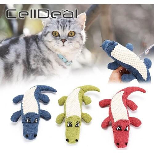 Pet Dog Toy Animal Shape Squeaky Noise Toys Cat Chewing Playing Cleaning Teeth Supplies Toy Crocodile Animal Linen Bite Toy