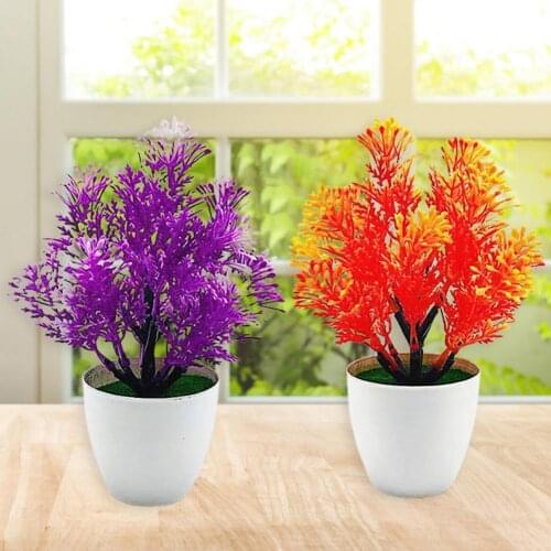 6 Colors Artificial Potted Plant 14 Head Fake Flowers Bonsai Decor Table Potted Small Ornament For Home Furnishing Decoration