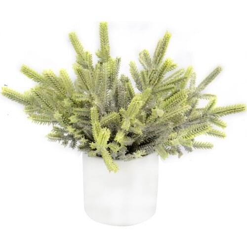 6pcs Artificial Pine Needles bonsai Tree Plant Accessories Fake Flower Wreath Garland For Christmas Wedding Party Decoration