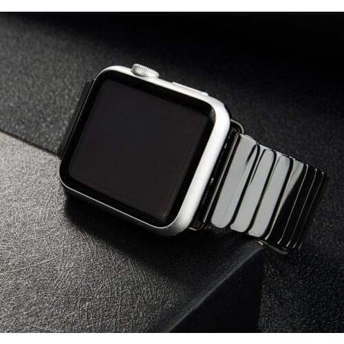 Ceramic Strap for Apple Watch Band 44mm 40mm 42mm 38mm Stainless steel buckle watchband belt bracelet iwatch series6 5 4 se band
