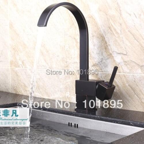 L15705 - Luxury Deck Mounted Black Color Brass Kitchen Sink Tap