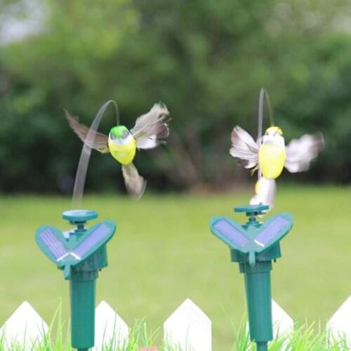 Solar Powered Flying Feather Wing Fake Hummingbird Yard Garden Ornament Decor Garden Ornament Decor