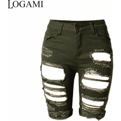 Женские короткие джинсы LOGAMI China At AliExpress