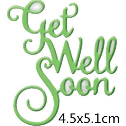 Get Well Soon Letters Metal Cutting Dies Stencils for DIY Scrapbooking Photo Album Embossing Card Making Decorative Crafts Die