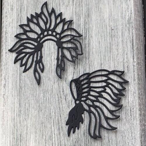 ArtScrap Feather Headdress Steampunk Injuns For Man Metal Cutting Dies DIY Scrapbooking Die Cuts | Art: 51
