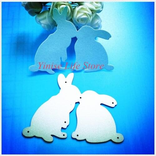 YINISE Metal Cutting Dies For Scrapbooking Stencils Kiss Rabbit DIY Album Cards Making Embossing Folder Die Cut Cuts Template