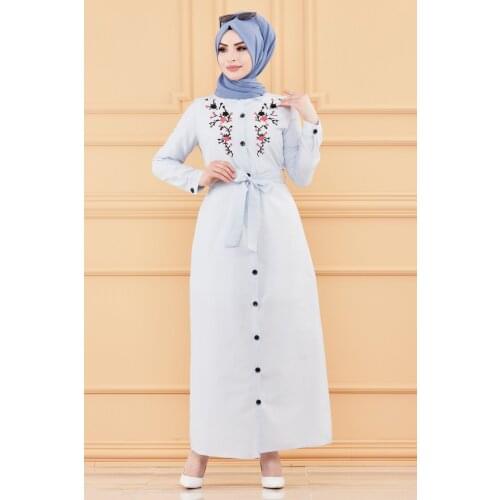 TUGBA Muslim Dress Long Sleeve Floral Print muslim dress code 2021 turkish gown hijab summer