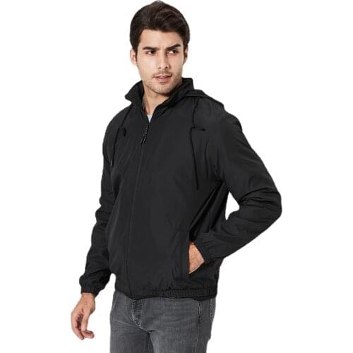 2021Spring and Autumn Men Jacket Casual Sports Youth Simple Hooded Cardigan Fashion Mens Clothing Streetwear Jackets for Men