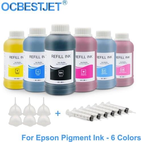 6x250ML Universal Pigment Ink Refill Ink Kit For Epson Stylus Pro 7600 9600 7500 9500 10000 10600 7800 7880 9800 9880 4800 4880
