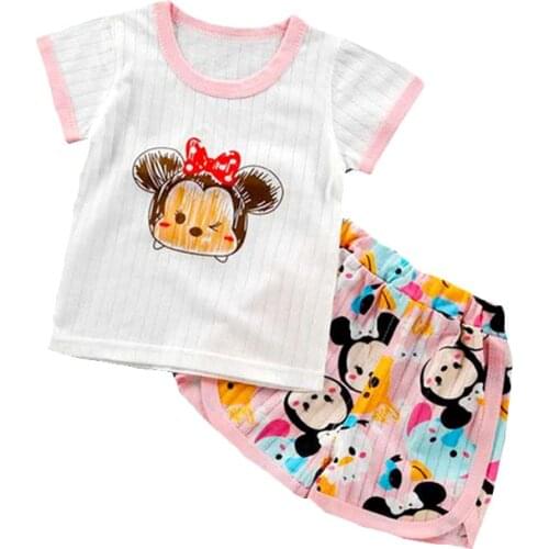 1Y-6Y HOT kids pajamas set Children Cartoon sleepwear Boys Home pajamas girls cotton sweet animal pyjamas Mickey nightwear