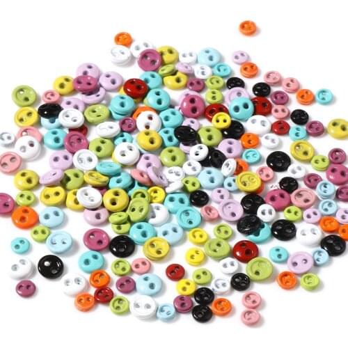 50pcs 3/4mm Handmade Doll Sewing Buttons For DIY Doll Clothes Mini Buttons Round Two Holes Buttons Clothing Sewing Accessories