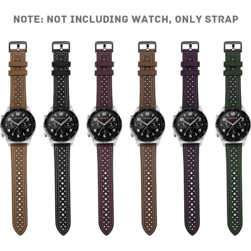 New Porous Leather Watchbands For Huawei Watch GT 2 Replacement Wrist Band Breathable Sport Strap For Galaxy Watch 46mm R800