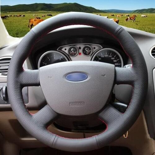 Hand stitched Genuine Length cover on the steering wheel car covers for Ford Focus 2 2005-2011