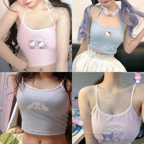 Sexy Sling Tops Y2k T Shirt Tees Kawaii Trafaluc Za 2021 Bratz Tshirt Vest Camisole For Femme Girls Lolita 90s Aesthetic Clothes