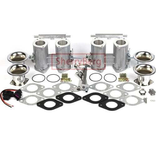 SherryBerg 42Dcoe 42 Dcoe 42mm EMPI Twin 42mm Throttle Bodies+ Linkage+TPS + Air Horns for Weber/Dellorto/Solex DCOE/DHLA Carb