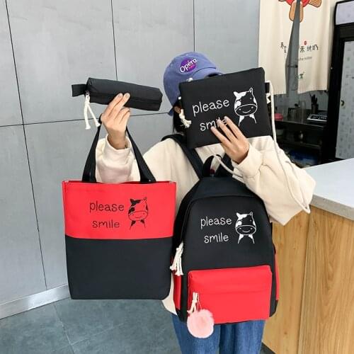 4 pcs school bags for teenage girls women backpack Travel Bagpack laptop Shoulder Bags mochilas