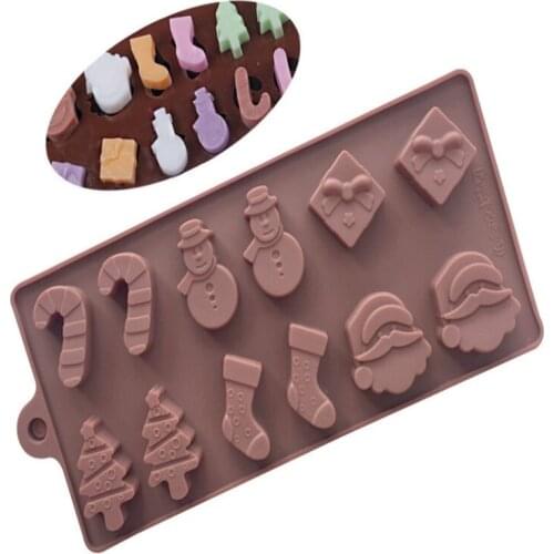 Christmas Style Santa Series Silicone Chocolate Molds Bar Mould Cake Mold Ice Tray Cake Decorating Tools