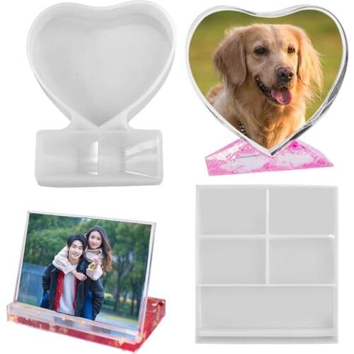 Silicone Mould Frame New Transparent Drop Glue Dry Flower Picture Frame Jewelry Epoxy Resin Mould Diy Valentine Gift JU0084