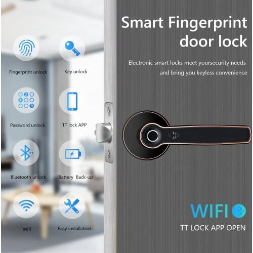 Smart Lock Biometric Fingerprint Door Lock Code Phone APP Bluetooth-compatible One time code Dynamic code Unlock