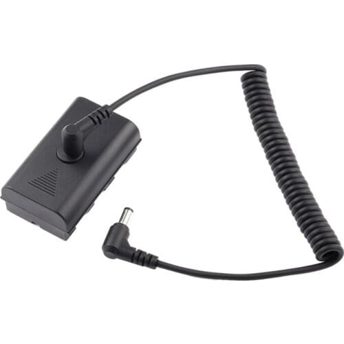 NP-F Dummy Battery DC Coupler with Extendable Cable for NP-F970 NP-F960 NP-F770 F750 F550