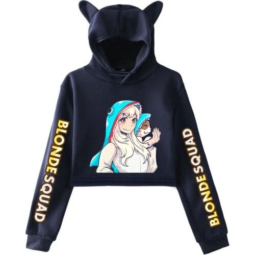 InquisitorMaster Printed Cat Cropped Hoodies Women Long Sleeve Hooded Pullover Crop Harajuku Sale Casual Streetwear Clothes