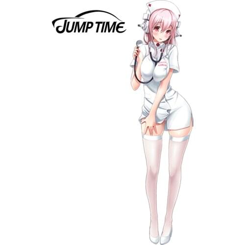 JumpTime 13cm x 3.4cm Cartoon Car Decoration Super Sonico Anime Sticker Refit Accessories Waterproof Vinyl Styling Car Sticker