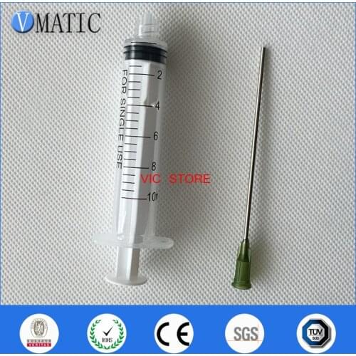 High Quality Non Sterilized 10ml/10cc Luer Lock Plastic Syringes With 16G Blunt Tip Needles 9.5 Cm Tube Length 100mm Needles