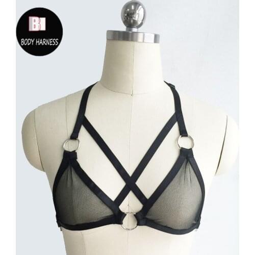 Women New Gauze bra harness Elastic Binding body harness Gothic sexy bondage lingerie Harajuku gauze cage bra body harness
