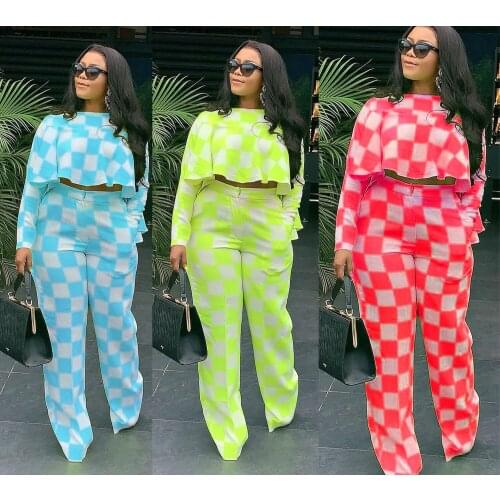 Office Lady Two Piece Set Women Plus Size Clothing Long Sleeve Top Bandage Casual Wide Leg Long Pants Sets Fashion Tracksuit
