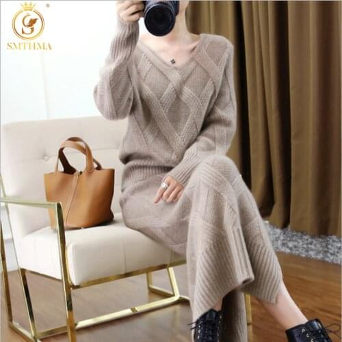 SMTHMA 2 Pieces Set Women Hooded Sweater Tracksuit Sweater + Carrot Jogging Pants Pullover Sweater Suit Knitted Outwear