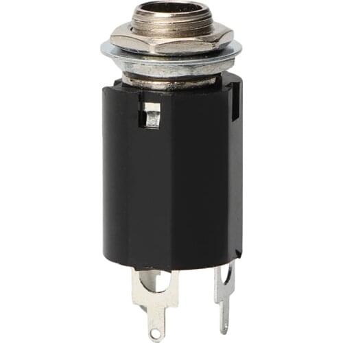 1PC Black Guitar Endpin Jack 6.35 Input For Any Guitar EQ Pickup Output