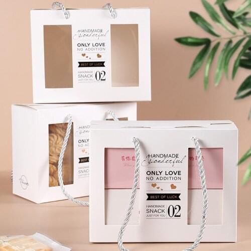 100pcs/lot Gold stamping English packaging box window snowflake crisp Nouveau candy gift box cookies handbag box