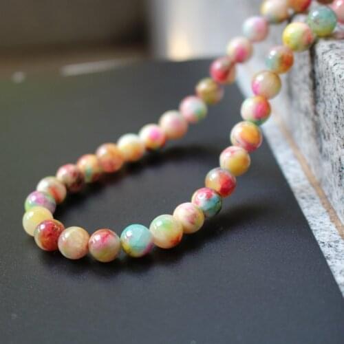 15.5" #3 Full Strand 6mm 8mm 10mm Stone Beads Bosi Dyed Fashion Beads for jewerly making