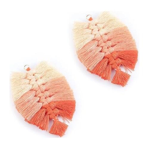 2pcs/lot Luxury Statement Gradient Tassel Earrings Leaves Boho Fashion Jewelry Women Long Drop Dangle Earrings Leaf Shape dg3d